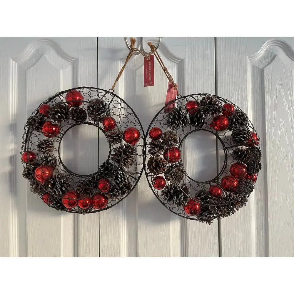 Hallmark Inspiration Metal Wreath Set 12” Interchangeable Holiday Decor Set of 2